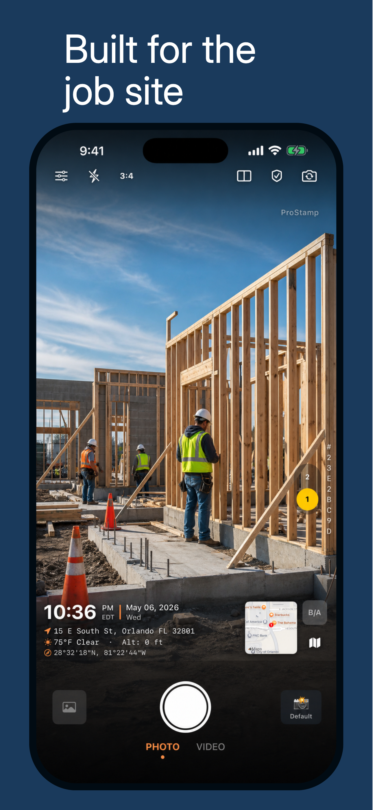 ProStamp proof photo captured on a job site